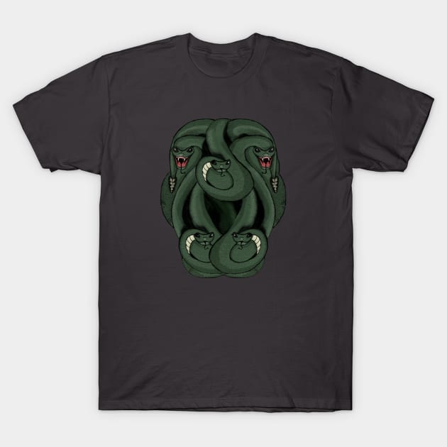 A sheild of snakes T-Shirt by Flush Gorden